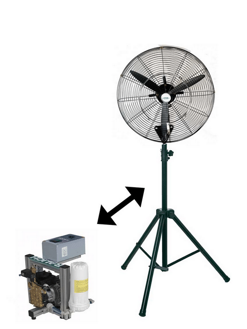 sprhnebel ventilator mit frischwasser anschlu  ab 30 bar